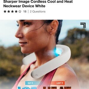 Sharper image Wearable Neck Cooling ice  & heat Heating Device cordless - White